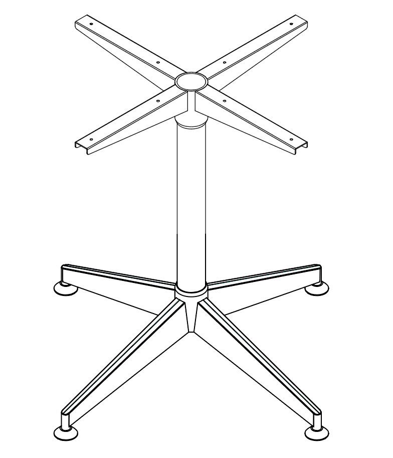 Rapidline Typhoon round table frame in black powdercoat with a polished aluminium foot. Rapidline range image supplied for model BTFR9 BL/BK. View 1.