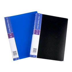Dats A4 Display Book 40 Page Clear Front Assorted Colours