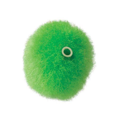 Green Zart pom pom with a hole through the centre