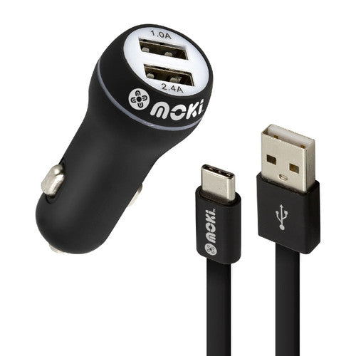 Moki Type-C to USB SynCharge Cable Car Charger