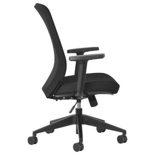 Mondo Gene Chair Fabric Back with Arms Black
