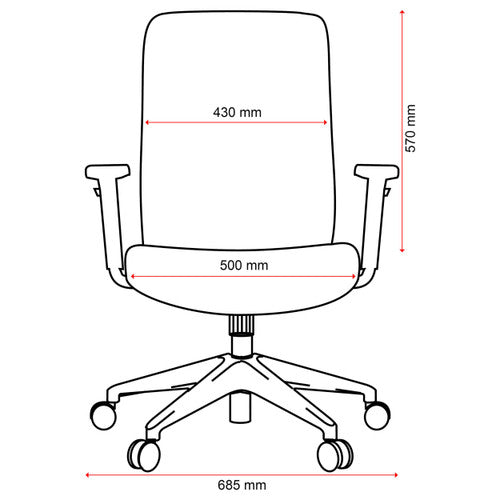 Mondo Gene Chair Fabric Back with Arms Black