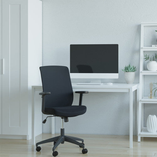 Mondo Gene Chair Fabric Back with Arms Black