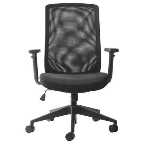 Mondo Gene Chair Mesh Back with Arms Black