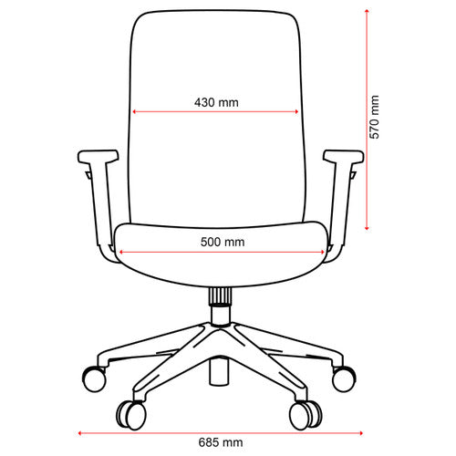 Mondo Gene Chair Mesh Back with Arms Black