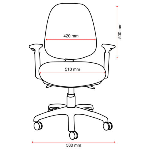 Mondo Java Chair 3-Lever High Back Without Arms Black