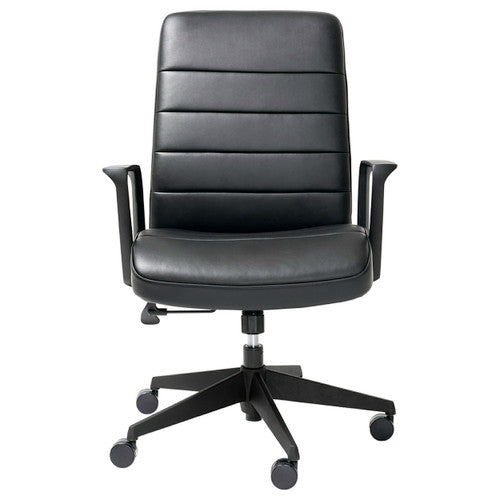 Mondo Plato Chair with Arms Leather Black