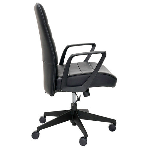 Mondo Plato Chair with Arms Leather Black
