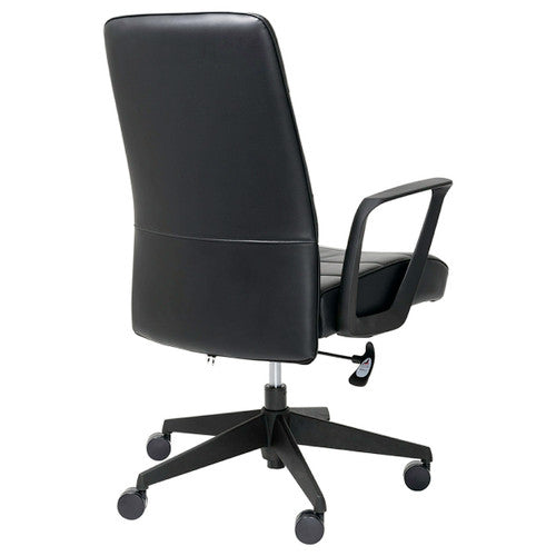 Mondo Plato Chair with Arms Leather Black
