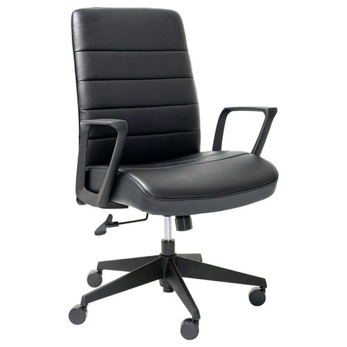 Mondo Plato Chair with Arms Leather Black