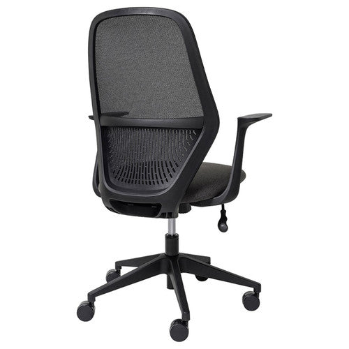 Mondo Soho Chair Mesh Back with Arms Black