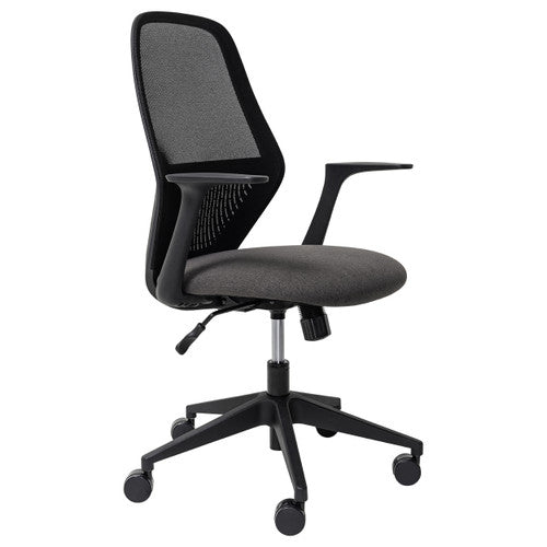 Mondo Soho Chair Mesh Back with Arms Black