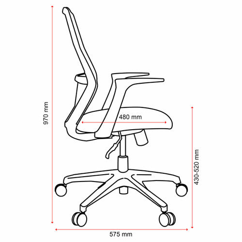 Mondo Soho Chair Mesh Back with Arms Grey