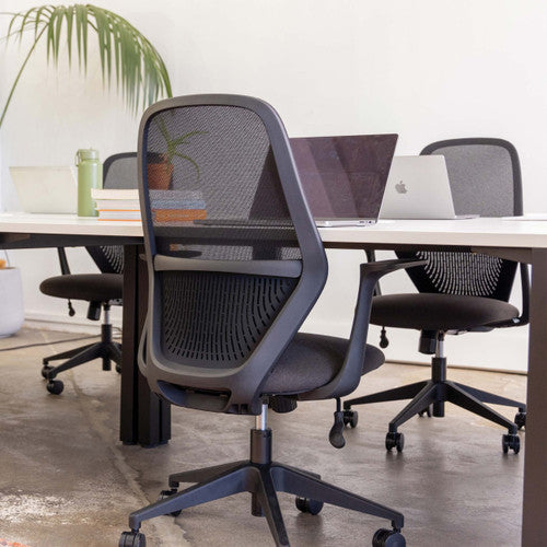 Mondo Soho Chair Mesh Back with Arms Grey