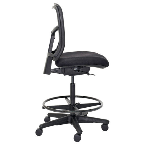 Mondo Tivoli Drafting Chair 1-Lever Mesh Back Without Arms Zen Black