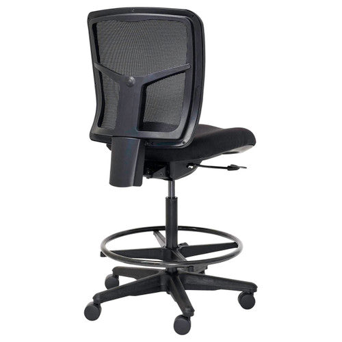 Mondo Tivoli Drafting Chair 1-Lever Mesh Back Without Arms Zen Black