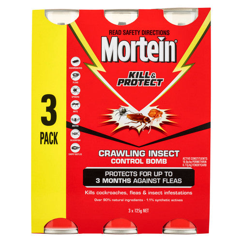 Mortein Kill and Protect Control Bomb (3 x 125g) x 4