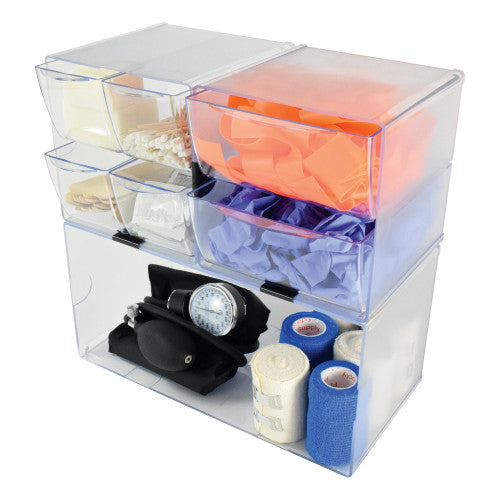 Deflecto Stackable Rectangular Double Cube Open Clear Organiser