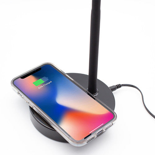 Nero Flexi LED Lamp with Wireless Charging Black