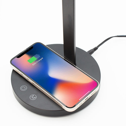 Nero Foldable LED Lamp with Wireless Charging Black