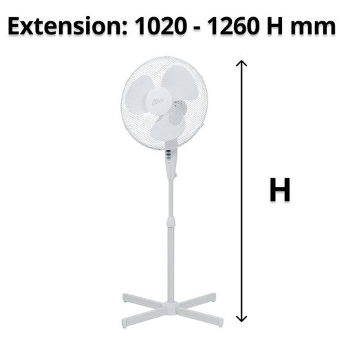 Nero Pedestal Fan 40cm White