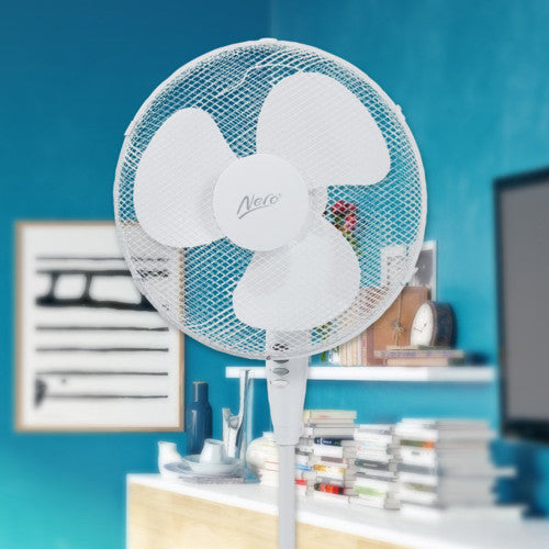 Nero Pedestal Fan 40cm White