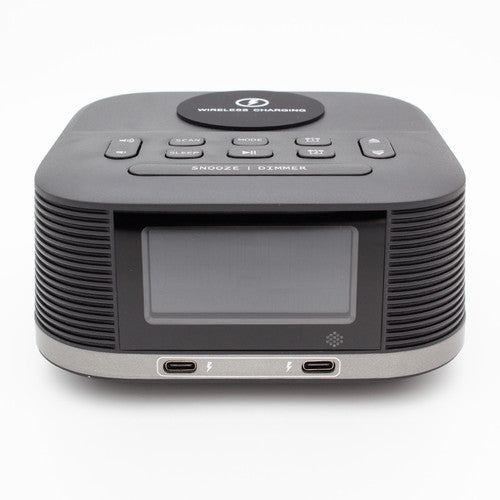 Nero QI2 Clock Radio with Dual USB-C Ports Black