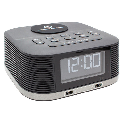 Nero QI2 Clock Radio with Dual USB-C Ports Black