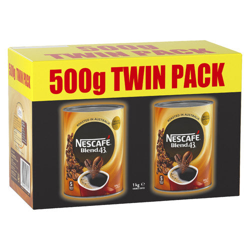 Nescafe Blend 43 Instant Coffee Twin Pack 2x500g Can