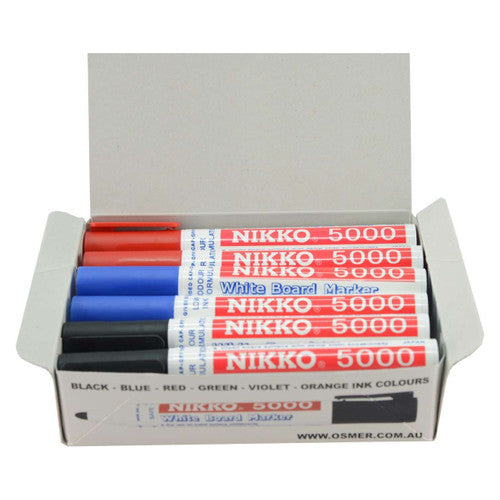 Nikko 5000 Dry Erase Whiteboard Marker Assorted Box of 12