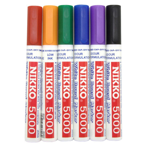 Nikko 5000 Dry Erase Whiteboard Marker Assorted Wallet of 10
