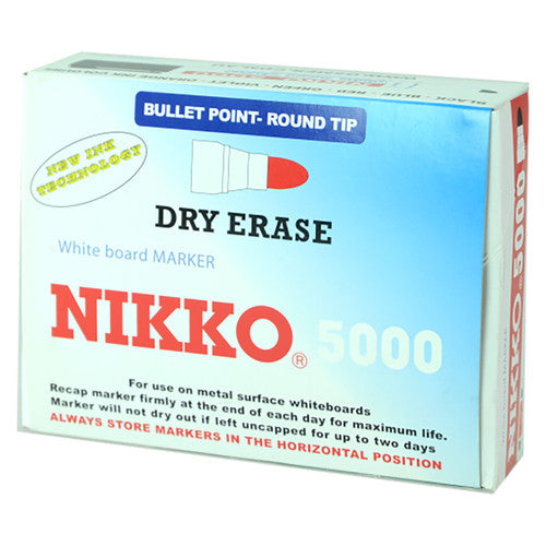 Nikko 5000 Dry Erase Whiteboard Marker Green Box of 12