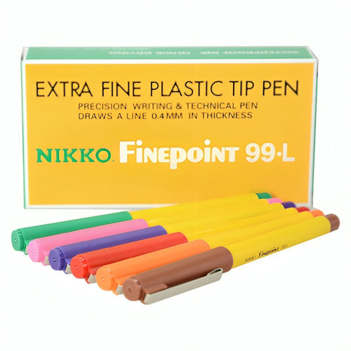 Nikko Finepoint 99-L Pen 0.4mm Assorted Box of 12