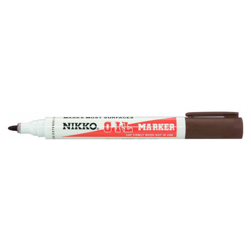 Nikko Permanent Oil Marker Bullet Tip Brown Box of 12