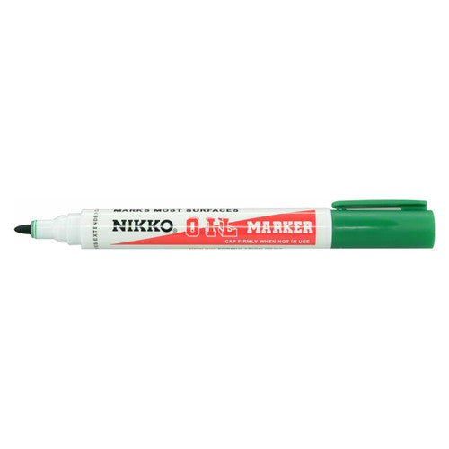 Nikko Permanent Oil Marker Bullet Tip Green Box of 12