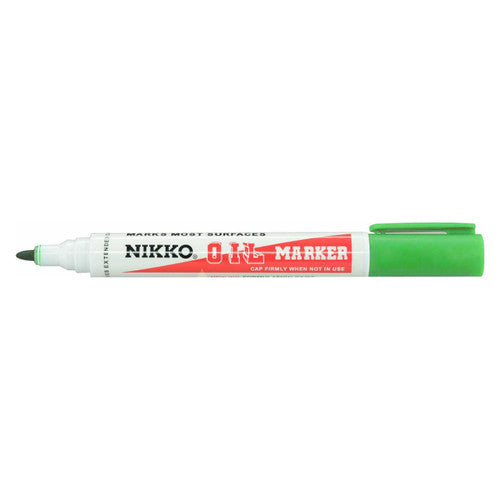 Nikko Permanent Oil Marker Bullet Tip Light Green Box of 12