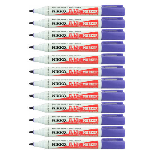 Nikko Permanent Oil Marker Bullet Tip Violet Box of 12
