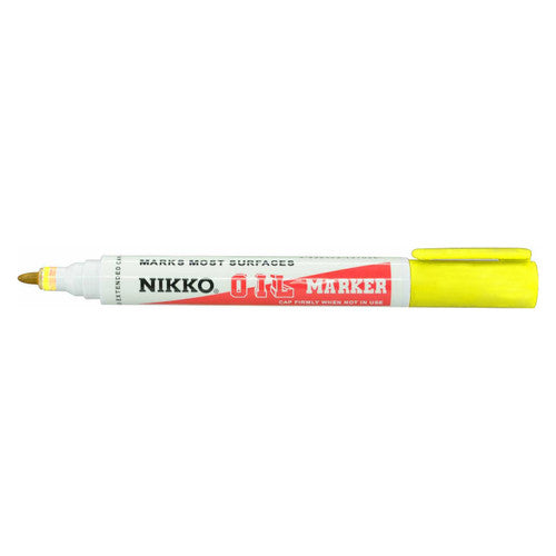 Nikko Permanent Oil Marker Bullet Tip Yellow Box of 12