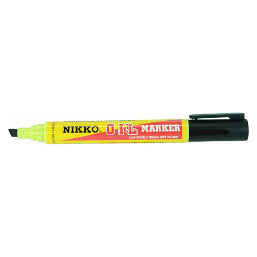 Nikko Permanent Oil Marker Chisel Tip Black Box of 12