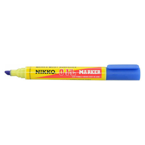 Nikko Permanent Oil Marker Chisel Tip Blue Box of 12