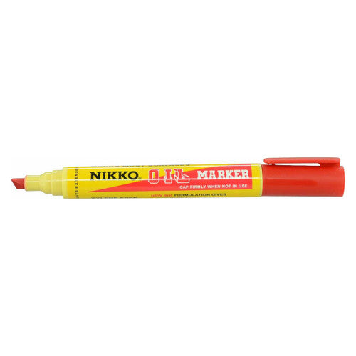 Nikko Permanent Oil Marker Chisel Tip Red Box of 12