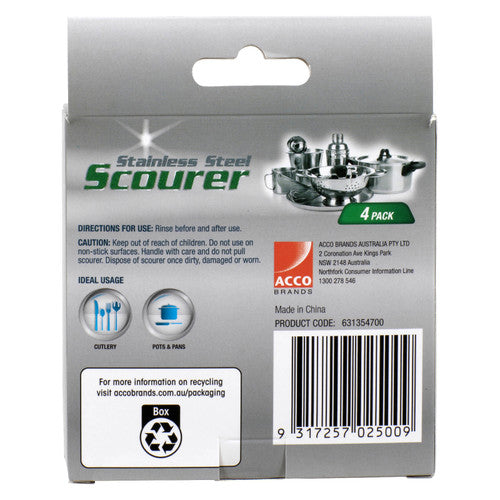 Northfork Stainless Steel Scourer Pack of 4