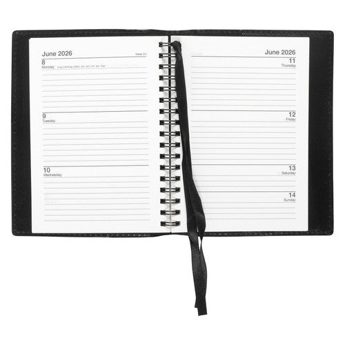 Norwich 2026 PVC Spiral Diary A6 Week To View Black