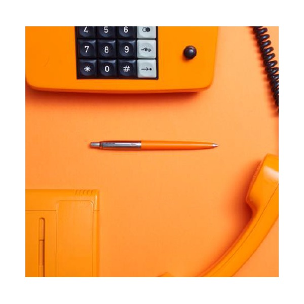 Parker Jotter Original Ballpoint Pen Orange and Chrome Trim Medium Tip