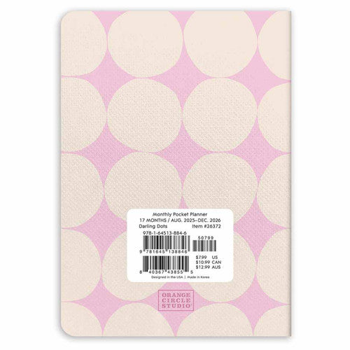 Orange Circle 2026 Diary 114 x 165mm Month To View Darling Dots