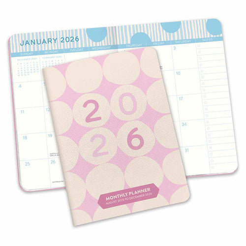 Orange Circle 2026 Diary 114 x 165mm Month To View Darling Dots