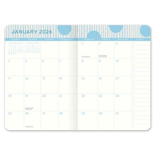 Orange Circle 2026 Diary 114 x 165mm Month To View Darling Dots