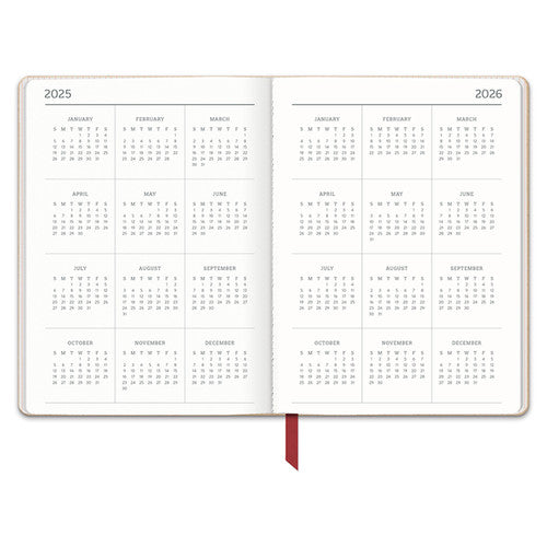 Orange Circle 2026 Diary 142 x 193mm Week To A View Dots On Burgundy