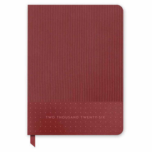 Orange Circle 2026 Diary 142 x 193mm Week To A View Dots On Burgundy