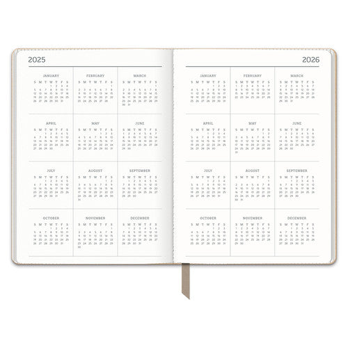 Orange Circle 2026 Diary 142 x 193mm Week To A View Sand Dollar